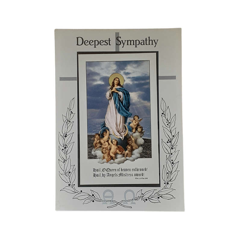 Deepest Sympathy Mass Card Mary Queen of Heaven