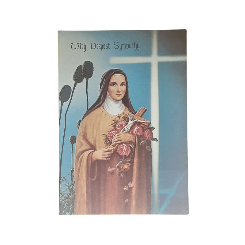 With Deepest Sympathy Mass Intention Card St Therese