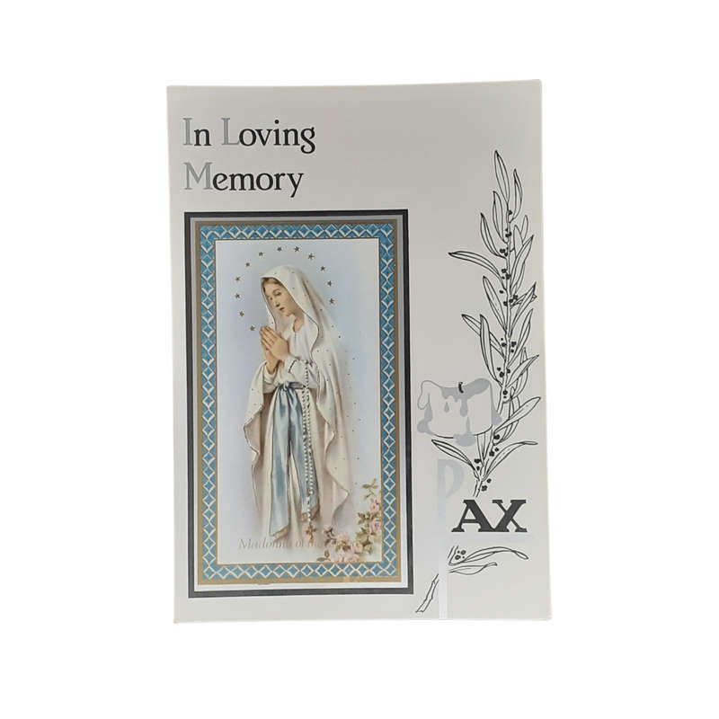 In Loving Memory Madonna of the Rosary Card