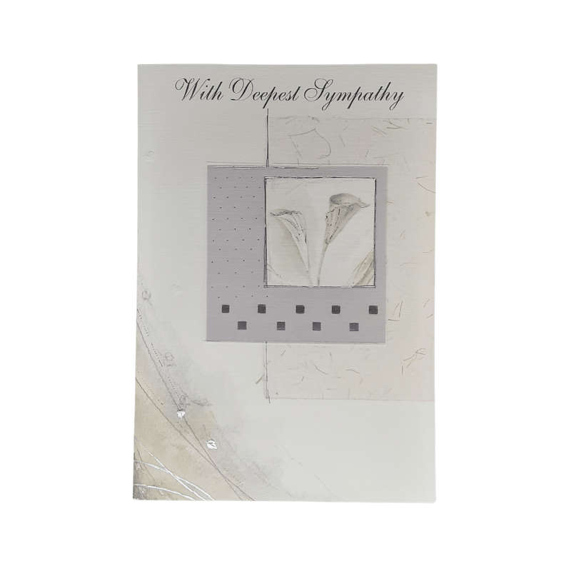 White and Silver Sympathy Card