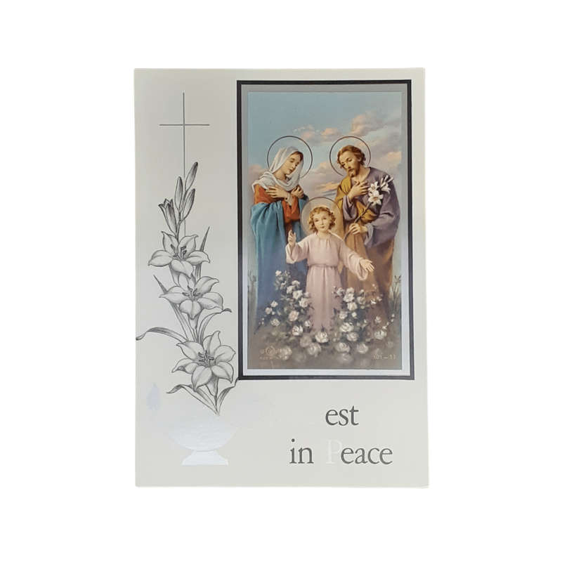 Rest in Peace Mass Card Holy Family