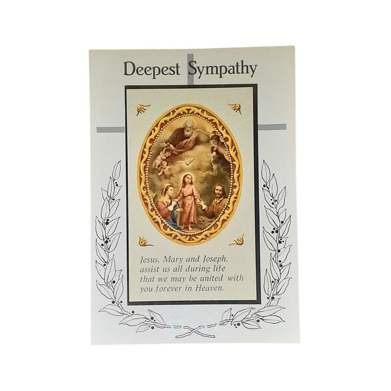Detailed Deepest Sympathy Mass Intention Card Holy Family