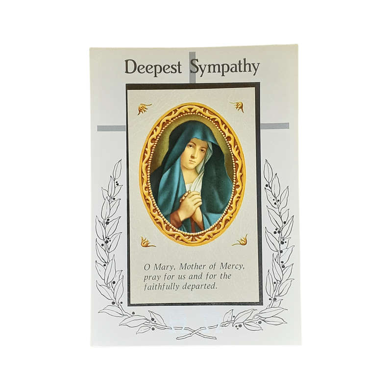 Deepest Sympathy Mass Intention Card Our Lady of Sorrows