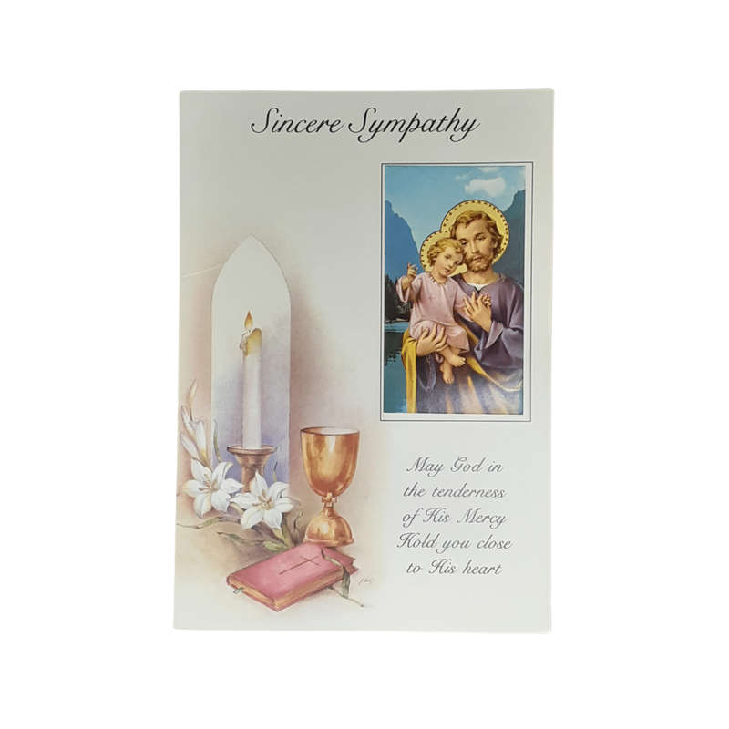 Sincere Sympathy Mass Card Saint Joseph