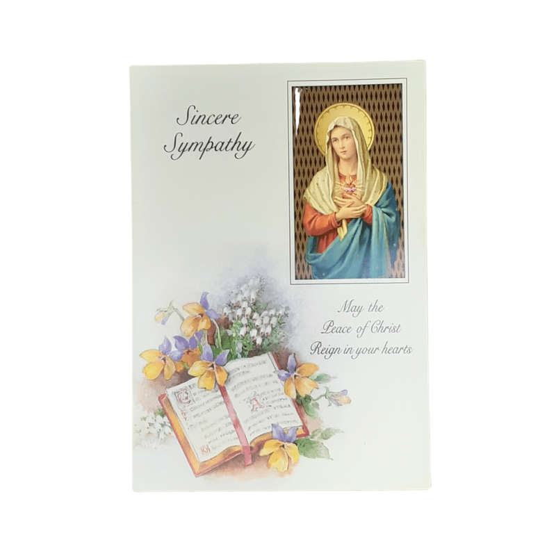 Sincere Sympathy Mass Intention Card Immaculate Heart