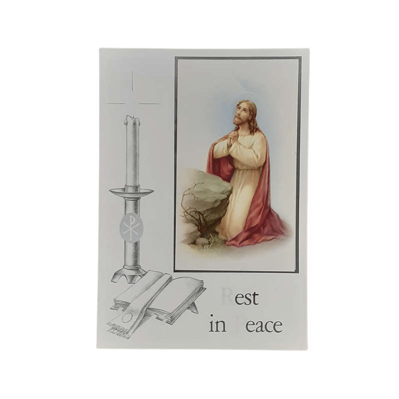 Rest in Peace Mass Card Jesus Praying