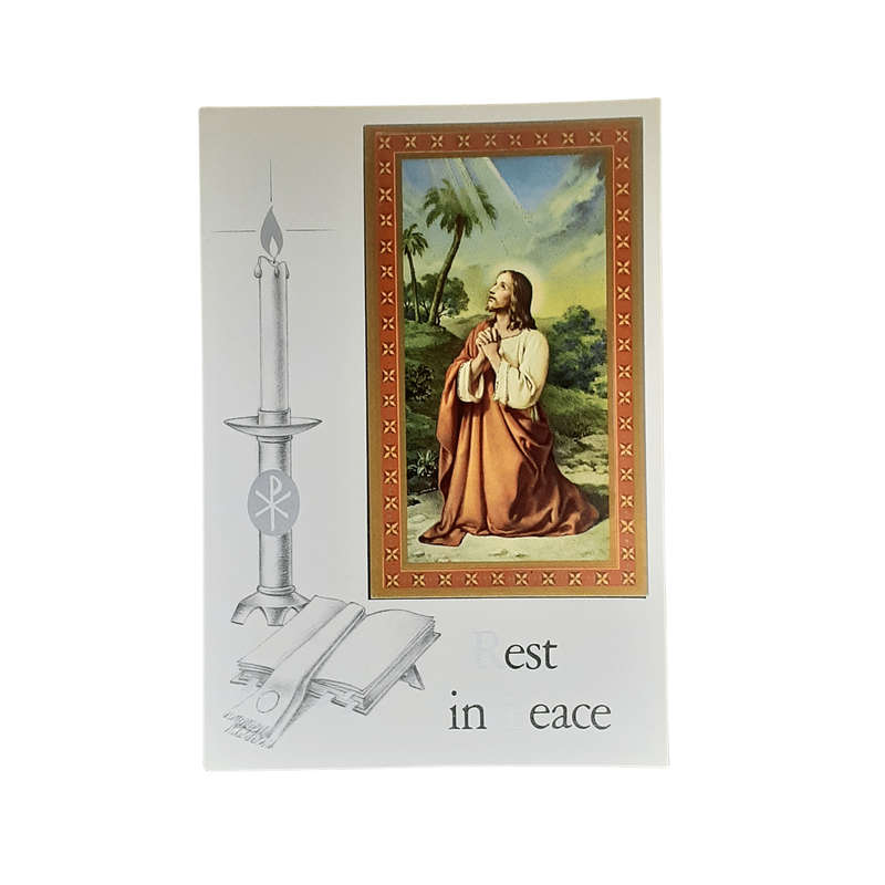 Rest in Peace Mass Card Jesus Praying