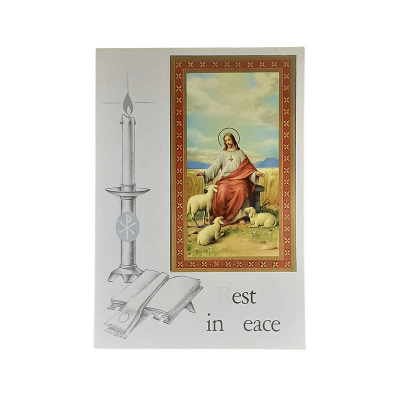 Rest in Peace Mass Card Jesus and Sheep
