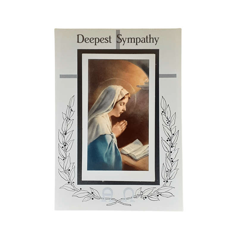 Deepest Sympathy Mass Card  Our Lady Praying