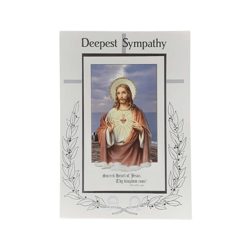 Deepest Sympathy Mass Card Jesus Sacred Heart