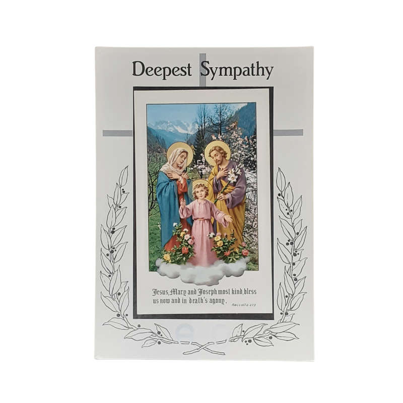 Deepest Sympathy Mass Card Jesus, Mary, Joseph