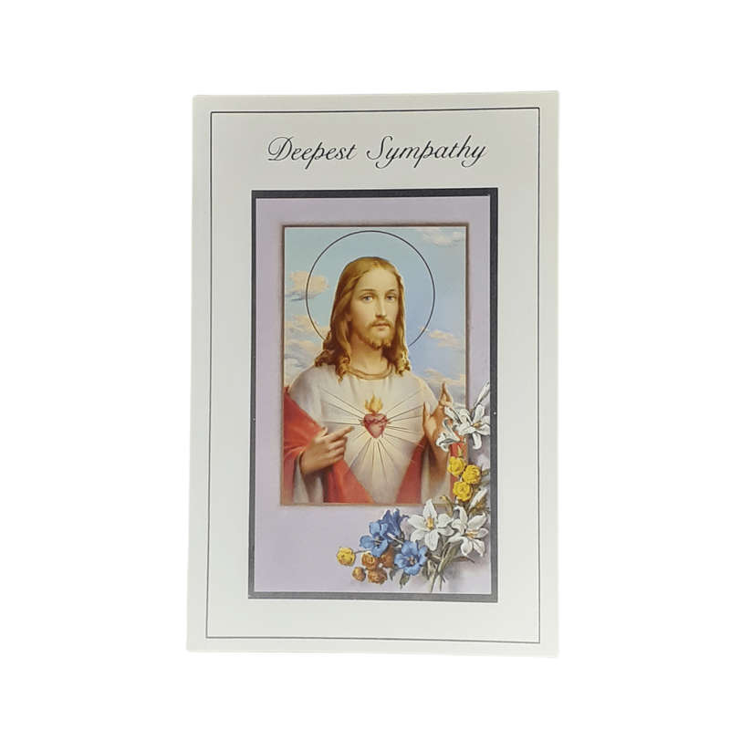Deepest Sympathy Card -Sacred Heart Jesus