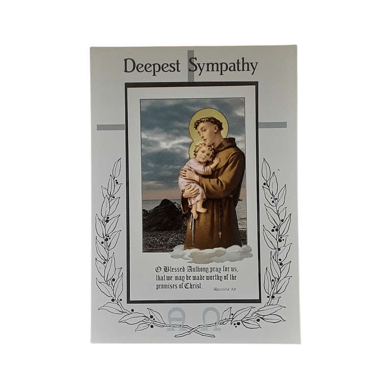 Deepest Sympathy Mass Card St Anthony