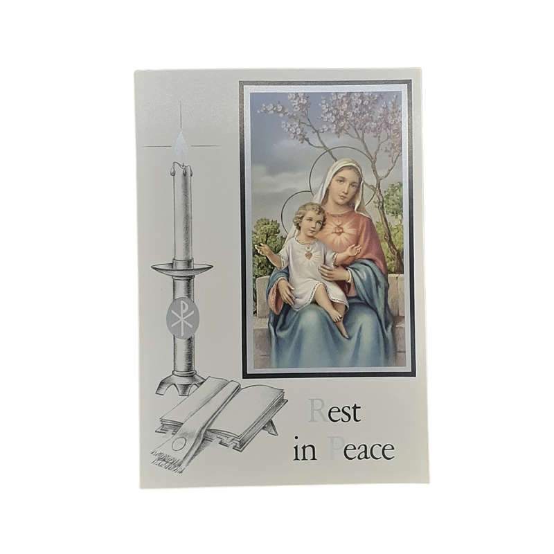 Rest in Peace Mass Card Mary Holding Jesus