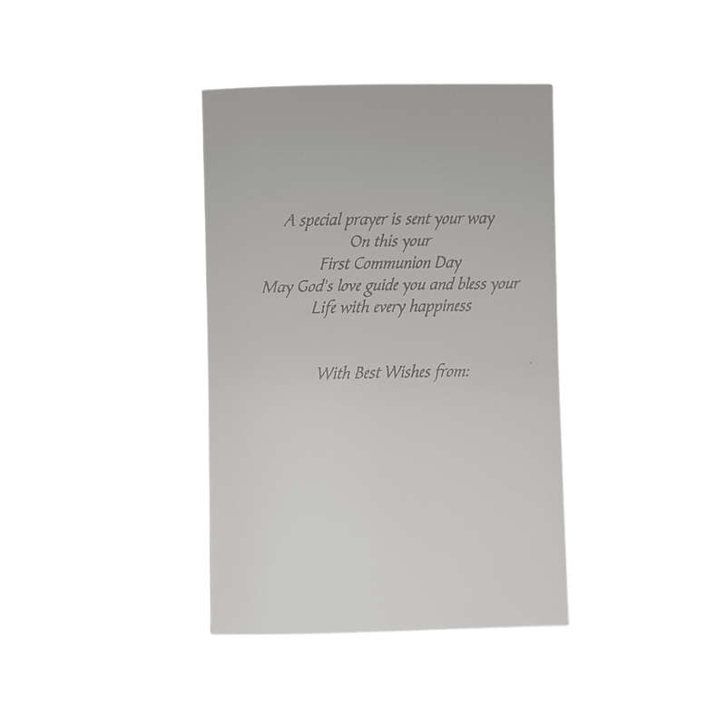 White First Holy Communion Card