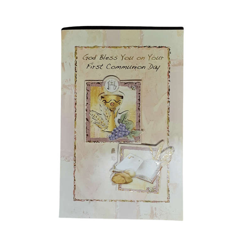 Pastel Coloured First Holy  Communion Card