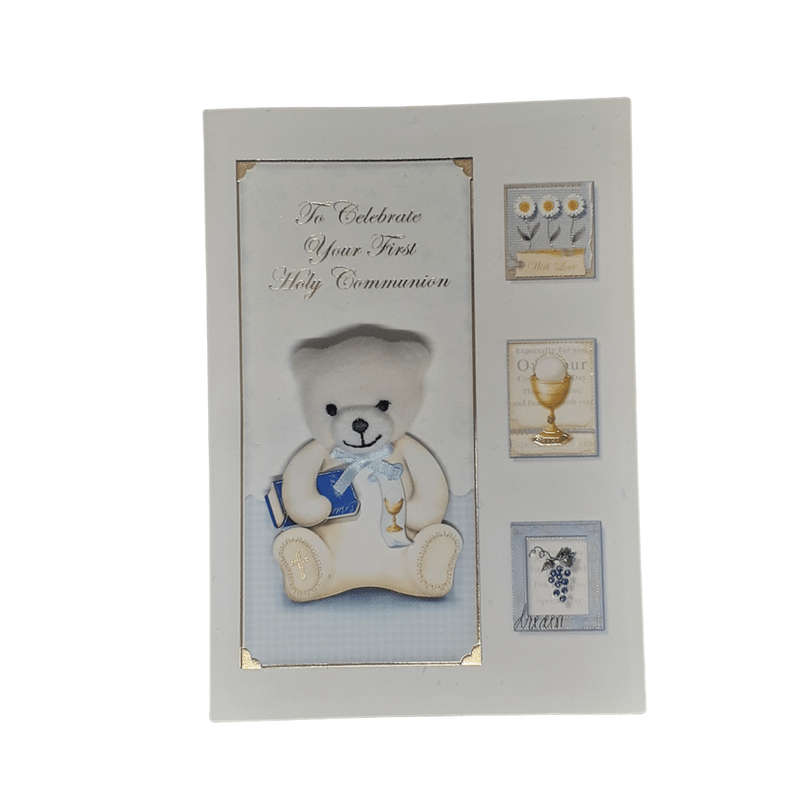 First Holy Communion Card For Boy with Embellishment