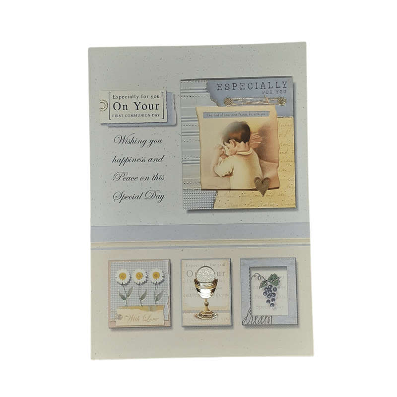 Embellished Boy's First Holy Communion Card