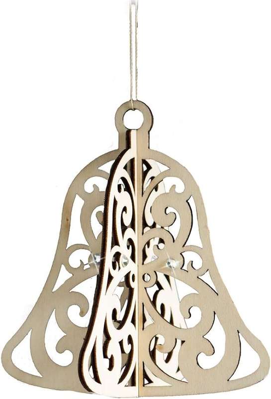 Flourish Enesco - Large Bell - Natural Wood & Crystal elements - 20cm