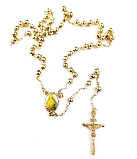 4mm Golden necklace Rosary
