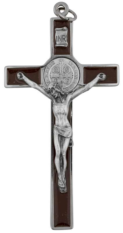 10.5cm St Benedict Crucifix  - black inlay