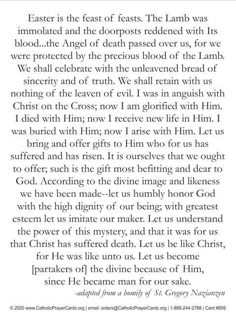 Easter Prayer Card - Lamb of God
