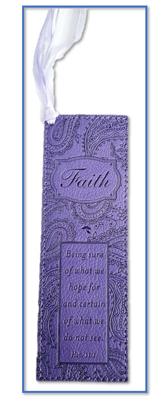 Faith Bookmark in Lux Leather - Mauve