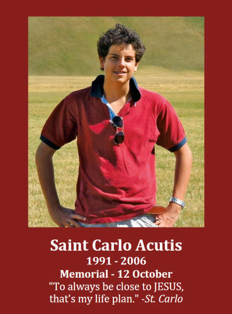 Saint Carlo Acutis - 1991 - 2006 Holy Card