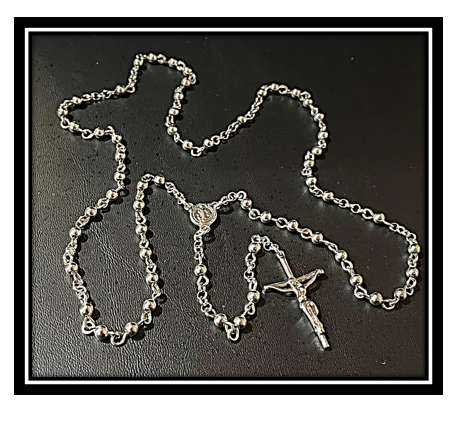 4mm Sterling Silver Necklace Rosary