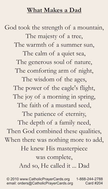 Fathers Day Prayer Card