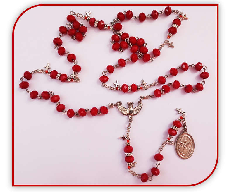 Holy Spirit Rosary in Austrian Crystal with Holy Spirit Medal - Limited Edition