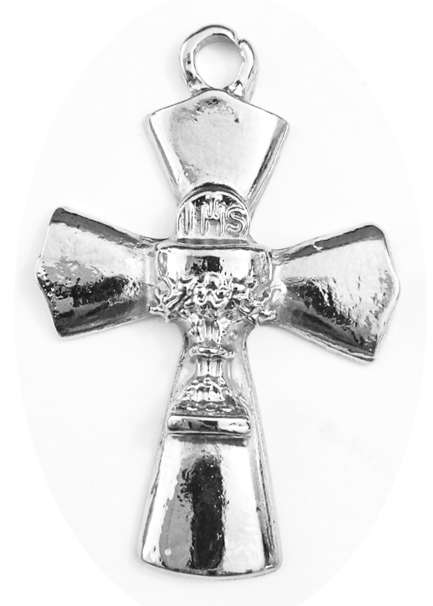 4cm Silver Cross with Chalice in the Centre