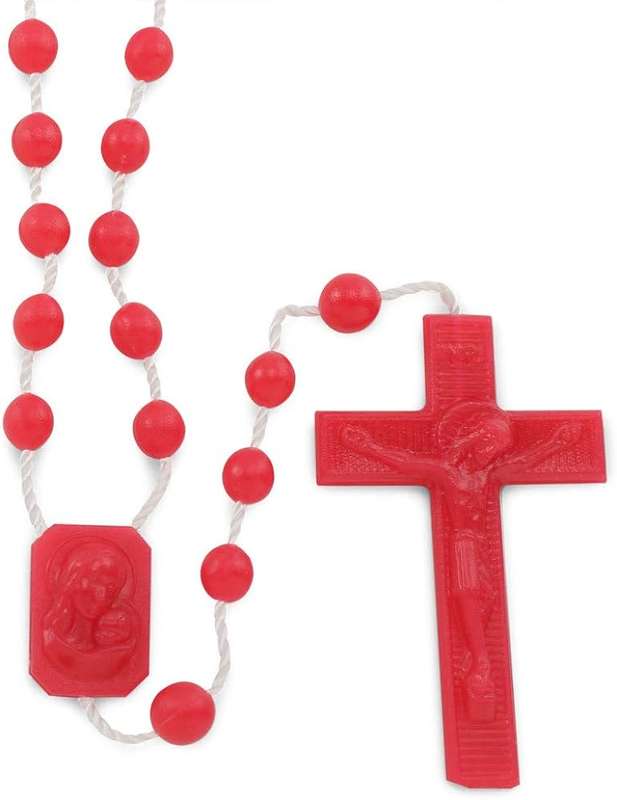 Red Plastic cord Rosary