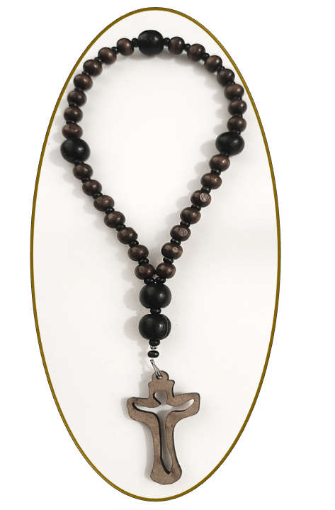 Anglican Rosary - Wooden - Golden Brown with Black