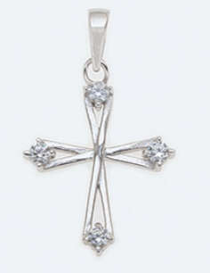 17mm Sterling silver Cross with Swarovski Crystals on ends