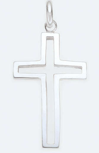 Sterling Silver - 3.5cm Cut out Cross