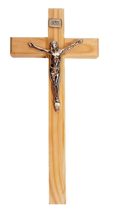 35cm Solid Pine Wall Crucifix