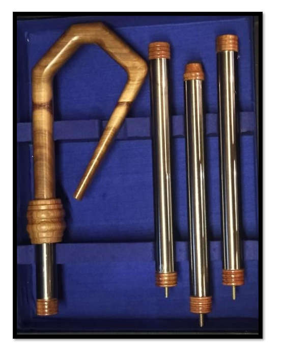 1.57 cm Crozier with Shepherds Crook with Black Lockable Case