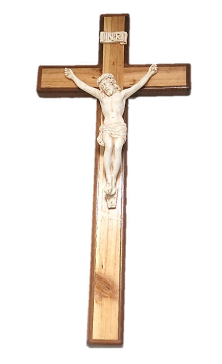 78cm Beechwood & Kiaat Crucifix with Vanilla Corpus