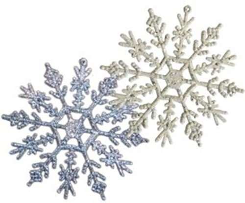 Glitter silver snowflake ornament - 12cm