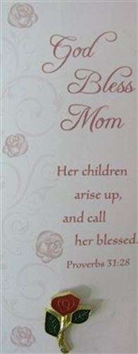 Mothers rose pin and bookmark set