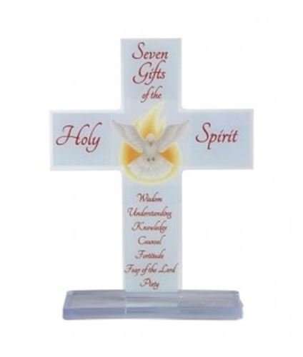 Seven Gifts Confirmation Standing Acrylic Cross