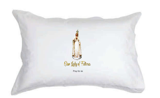 Our Lady of Fatima - Set of Two White pillow cases