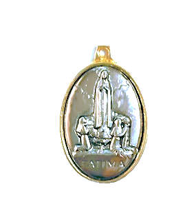 4.5cm Two Tone Pendant/Medal - Our Lady of Fatima