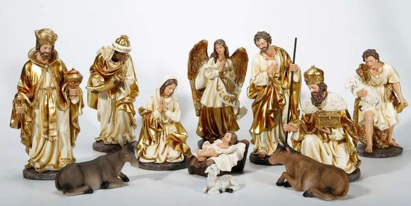Gold and Cream 30cm Nativity - Set of 11