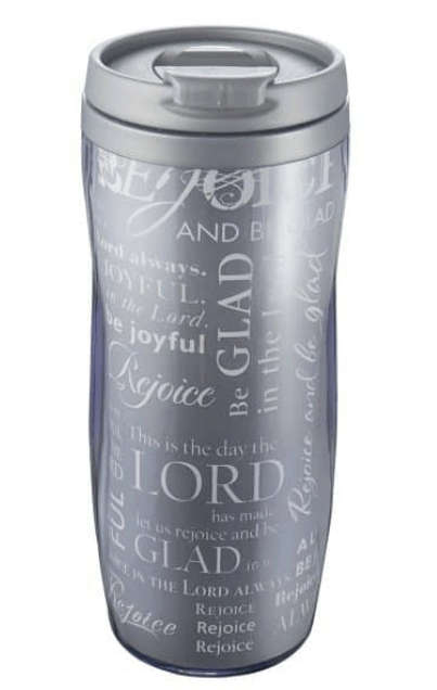 Travel Mug - Silver Rejoice