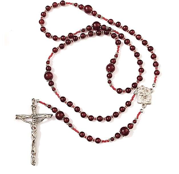 Birthstone Rosary - Garnet with Traditional Crucifix - January