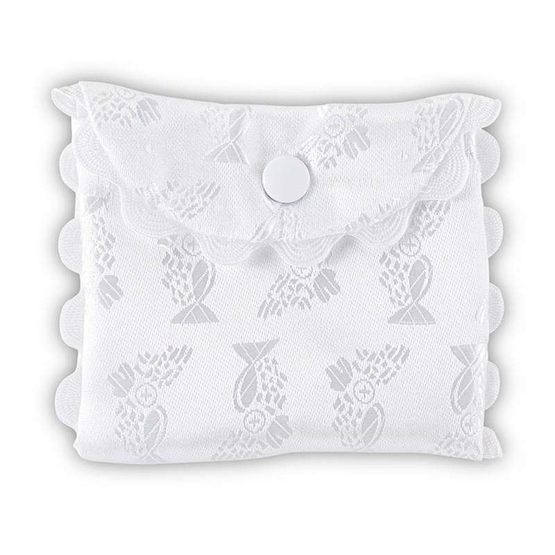 White Brocade Rosary Bag