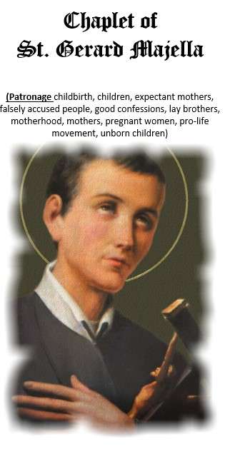 Chaplet of St Gerard Majella in silver - Patron Saint of expectant Mothers