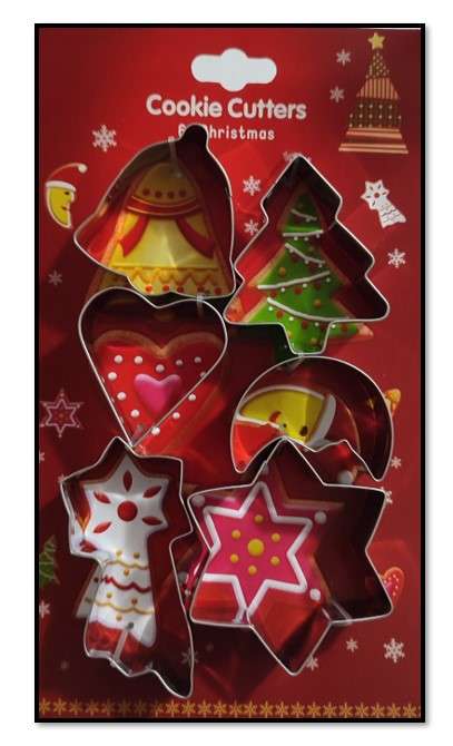 Set of 6 Christmas Cookie Cutters